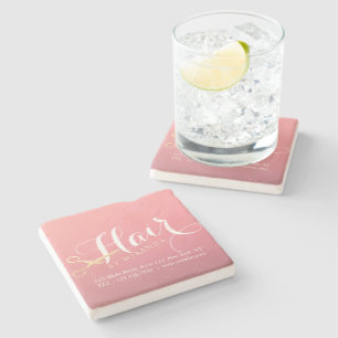 Posavasos De Piedra PelUquería Salón de Maquillaje Tijeras Modernas Ro