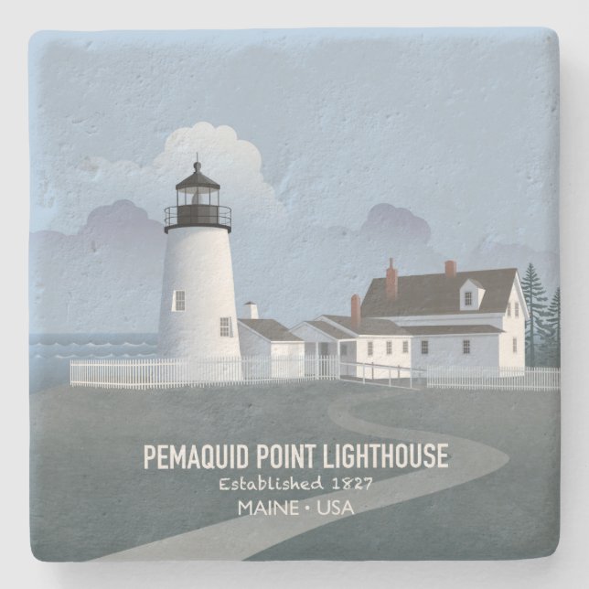 Posavasos De Piedra Pemaquid Point Lighthouse (Anverso)
