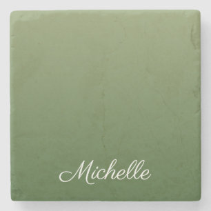 Posavasos De Piedra Pena verde personalizada