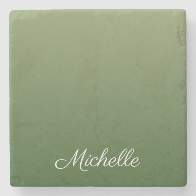 Posavasos De Piedra Pena verde personalizada (Anverso)