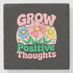 Posavasos De Piedra Pensamientos positivos de crecimiento - Floral Ins