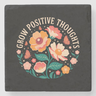 Posavasos De Piedra Pensamientos positivos de crecimiento - Floral Ins