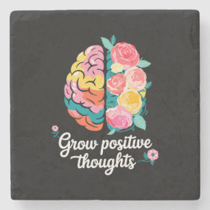 Posavasos De Piedra Pensamientos positivos de crecimiento - Floral Ins