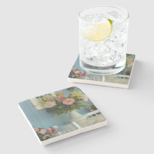 Posavasos De Piedra Peonies victorianos - Viñetería de Martha