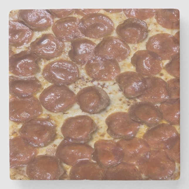 Posavasos De Piedra Pepperoni Pizza (Anverso)