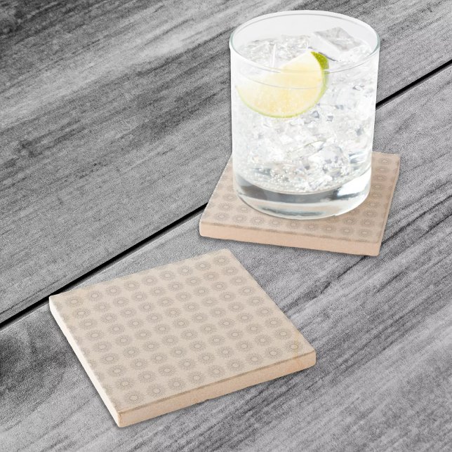 Posavasos De Piedra Pequeña floral blanca caída al patrón rural (Subido por el creador)