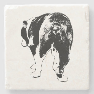 Posavasos De Piedra Pequeño Bulldog de la galería, invierno animador