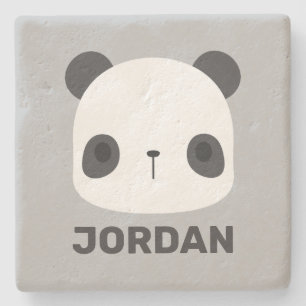 Posavasos De Piedra Pequeño oso oso panda con nombre personalizado