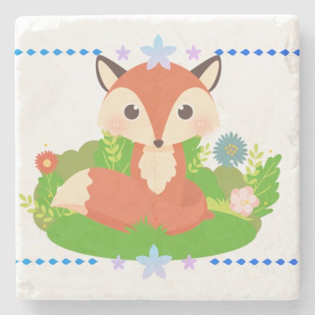 Posavasos De Piedra Pequeño zorro (Anverso)