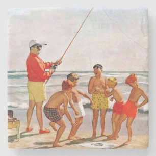 Posavasos De Piedra Pequeños pescados grandes de poste de Richard