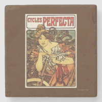 Perfecta bicicleta con poste publicitario de mujer