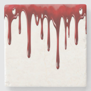 Posavasos De Piedra Perforaciones de sangre en sangre en blanco