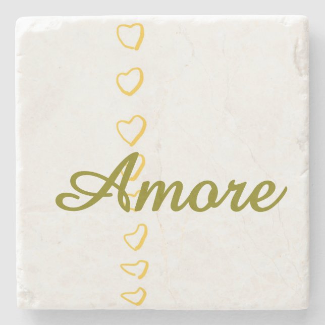 Posavasos De Piedra Pergamino del Corazón  (Anverso)