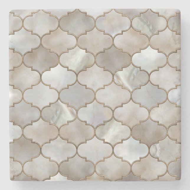 Posavasos De Piedra Perla y oro marroquíes (Anverso)