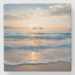 Posavasos De Piedra "Permanecer Y Saber Que Soy Dios" Amanecer