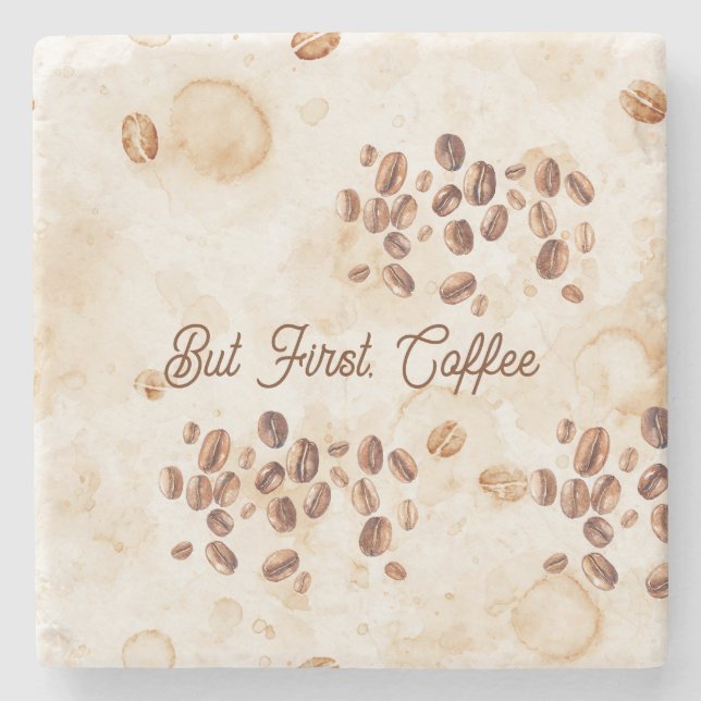Posavasos De Piedra Pero Primero, Café (Anverso)