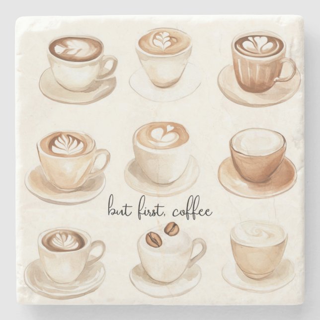 Posavasos De Piedra Pero Primero, Tazas de Café (Anverso)