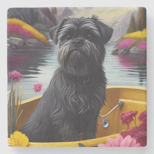 Posavasos De Piedra Perro Affenpinscher en una Paleta: Una Aventura Es