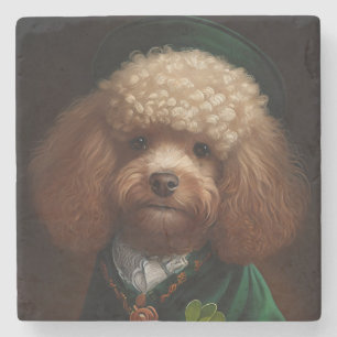 Posavasos De Piedra Perro de canapé con vestido de San Patricio