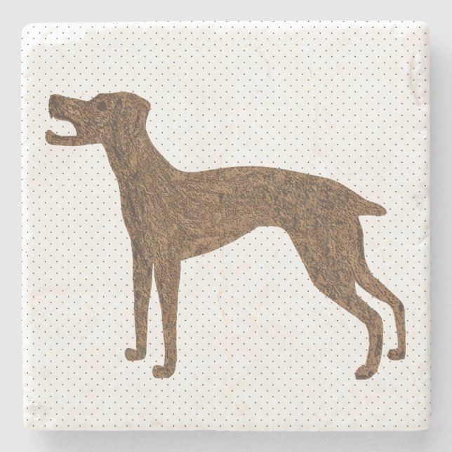Posavasos De Piedra Perro del descortezamiento (Anverso)