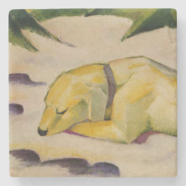 Posavasos De Piedra Perro en la Nieve (por Franz Marc)