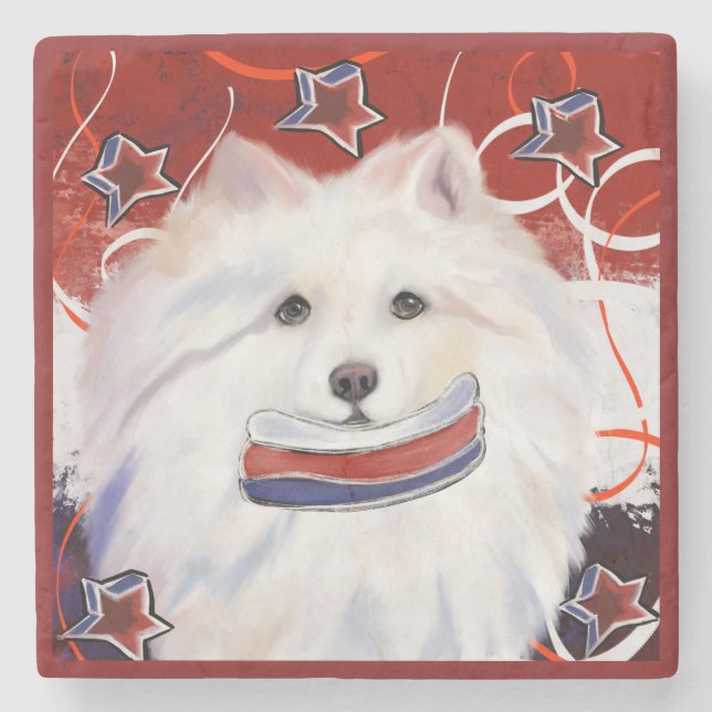 Posavasos De Piedra Perro Esquimal Americano  (Anverso)