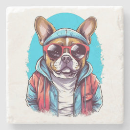 Posavasos De Piedra Perro francés de Bulldog