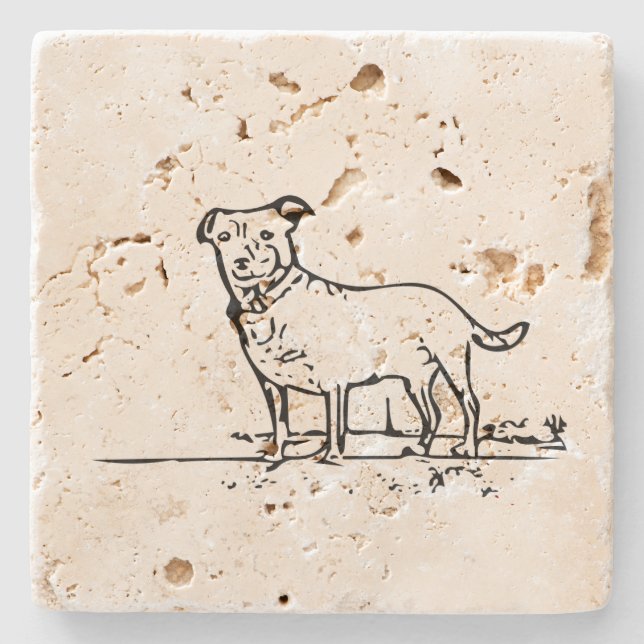 Posavasos De Piedra Perro pequeño (Anverso)