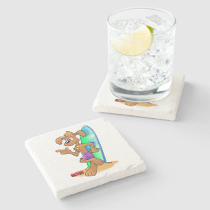 POSAVASOS DE PIEDRA PERRO SURFER
