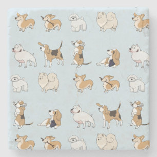 Posavasos De Piedra Perros personalizares Cute