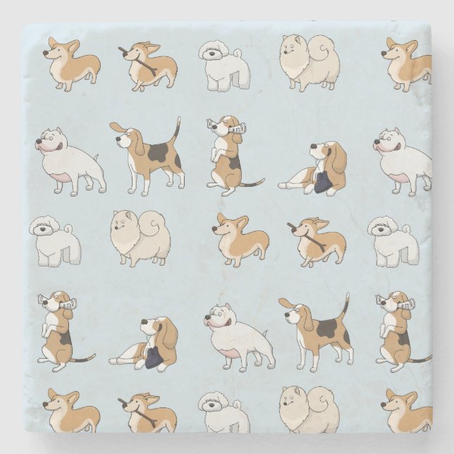 Posavasos De Piedra Perros personalizares Cute (Anverso)
