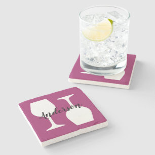 Posavasos De Piedra Personalice Este Patrón De Vino