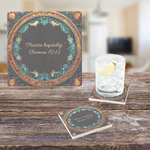 Posavasos De Piedra Personalizable de Faux Glass