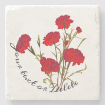 Personalizable Elegante Vintage Floral Red Carnati