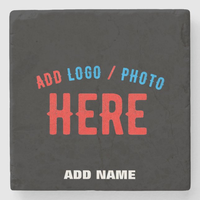 POSAVASOS DE PIEDRA PERSONALIZABLE MODERNO ESTILO NEGRO VERIFICADO MAR (Anverso)