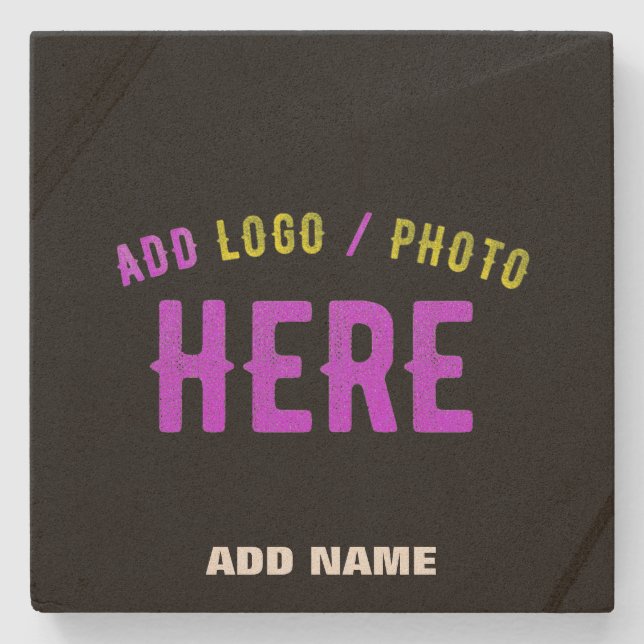 POSAVASOS DE PIEDRA PERSONALIZABLE MODERNO ESTILO NEGRO VERIFICADO MAR (Anverso)