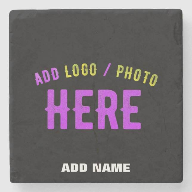 POSAVASOS DE PIEDRA PERSONALIZABLE MODERNO ESTILO NEGRO VERIFICADO MAR (Anverso)