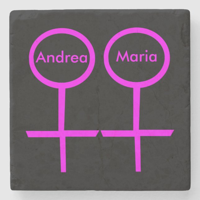 Posavasos de Piedra Personalizable para Amantes Le (Anverso)