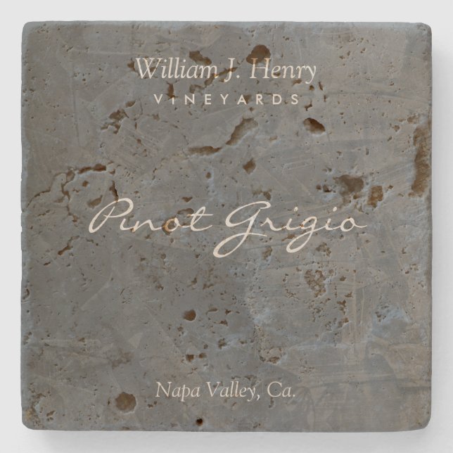 Posavasos De Piedra Personalizable Slate Travertine Wine Coasters (Anverso)