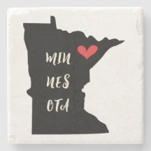 Personalizable Stone Coaster Minnesota
