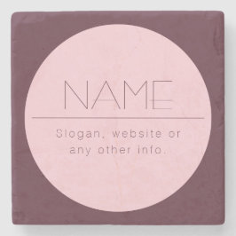 Posavasos De Piedra Personalizable Texto moderno con borde