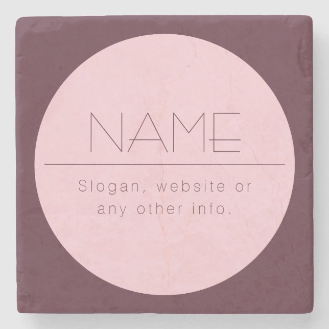Posavasos De Piedra Personalizable Texto moderno con borde (Anverso)