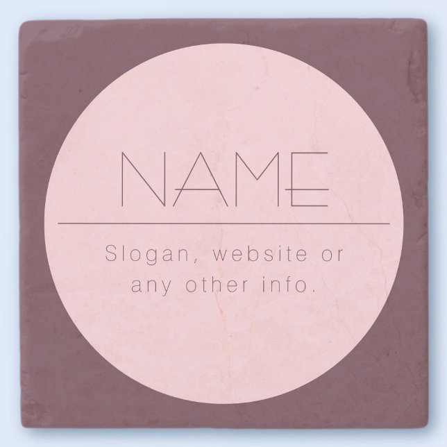 Posavasos De Piedra Personalizable Texto moderno con borde (Subido por el creador)