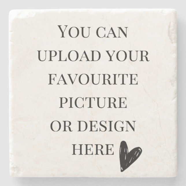 Posavasos De Piedra Personalización de mármol de 4" x 4" (Anverso)