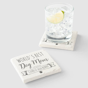 Posavasos De Piedra Personalizada la graciosa madre del perro