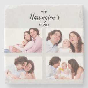 Posavasos De Piedra Personalizado 4 Fotografías de colección Rectang