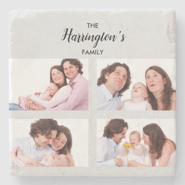Posavasos De Piedra Personalizado 4 Fotografías de colección Rectangle (Anverso)
