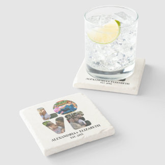 Posavasos De Piedra Personalizado amor moderno 4 collage de fotos para