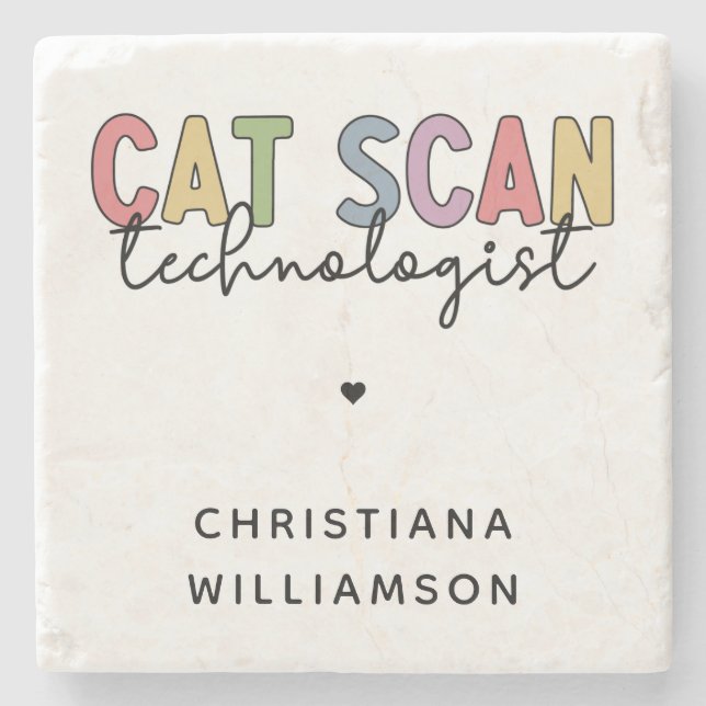 Posavasos De Piedra Personalizado CAT Scan Technologist CT Tech Gifts (Anverso)
