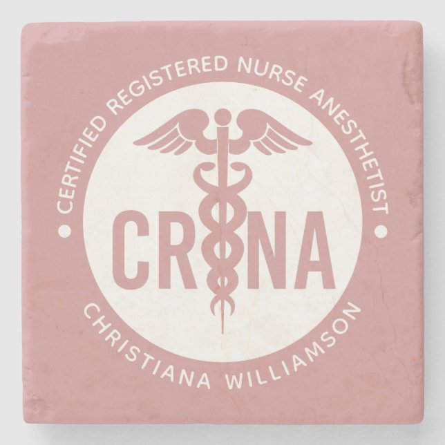 Posavasos De Piedra Personalizado de la CRNA Certificado de enfermero  (Anverso)